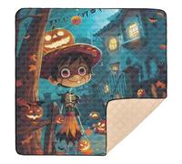 Happy Halloween - Tapete de juego grande y elegante para actividades de bebé para interiores y exteriores, impermeable, tapete de juego de viaje para bebés pequeños, 50 x 50 pulgadas