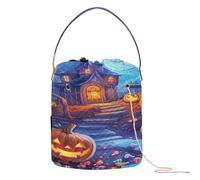 Happy Halloween Trick Or Treat Candy Crochet Storage Yarn Tote Bag Portable Yarn Tote Tote Bag for Crochet Tools Yarn Accessory