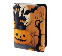 Happy-Halloween-Vector 1 - Cartera elegante para documentos de viaje para hombre y mujer de 5.5 pulgadas para almacenamiento seguro, Negro, One Size