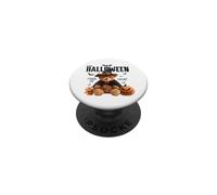 Happy Halloween Witch Teddy Bear Pumpkin Graphic PopSockets PopGrip Adhesivo