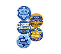 Happy Hanukkah Holiday Celebration Ugly Sweater - Insignias de botón de 2.25 pulgadas, paquete de 5