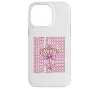 Happy Hanukkah Jewish Menorah Girl Coquette Lazo Rosa Carcasa para iPhone 14 Pro MAX