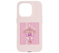 Happy Hanukkah Jewish Menorah Girl Coquette Lazo Rosa Carcasa para iPhone 15 Pro