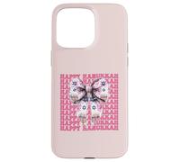 Happy Hanukkah Jewish Menorah Girl Coquette Lazo Rosa Carcasa para iPhone 15 Pro MAX