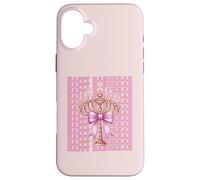 Happy Hanukkah Jewish Menorah Girl Coquette Lazo Rosa Carcasa para iPhone 16 Plus