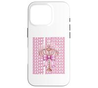 Happy Hanukkah Jewish Menorah Girl Coquette Lazo Rosa Carcasa para iPhone 16 Pro