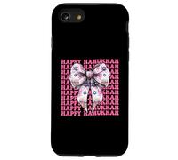 Happy Hanukkah Jewish Menorah Girl Coquette Lazo rosa Carcasa para iPhone SE (2020) / 7 / 8