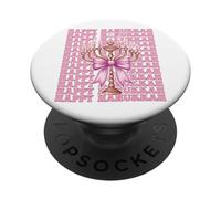 Happy Hanukkah Jewish Menorah Girl Coquette Lazo Rosa PopSockets PopGrip Adhesivo