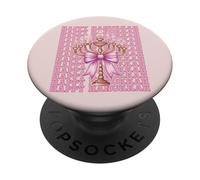 Happy Hanukkah Jewish Menorah Girl Coquette Lazo Rosa PopSockets PopGrip Adhesivo