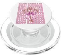 Happy Hanukkah Jewish Menorah Girl Coquette Lazo Rosa PopSockets PopGrip para MagSafe