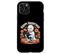 Happy Hauntings - Bonito diseño de Fantasma y Gato Negro Carcasa para iPhone 11 Pro
