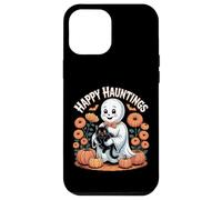 Happy Hauntings - Bonito diseño de Fantasma y Gato Negro Carcasa para iPhone 12 Pro MAX
