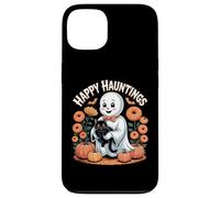 Happy Hauntings - Bonito diseño de Fantasma y Gato Negro Carcasa para iPhone 13