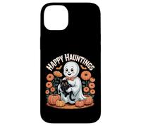 Happy Hauntings - Bonito diseño de Fantasma y Gato Negro Carcasa para iPhone 14 Plus