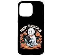 Happy Hauntings - Bonito diseño de Fantasma y Gato Negro Carcasa para iPhone 15 Pro MAX