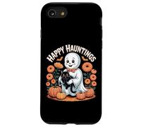 Happy Hauntings - Bonito diseño de Fantasma y Gato Negro Carcasa para iPhone SE (2020) / 7/8