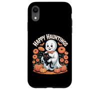 Happy Hauntings - Bonito diseño de Fantasma y Gato Negro Carcasa para iPhone XR