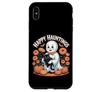 Happy Hauntings - Bonito diseño de Fantasma y Gato Negro Carcasa para iPhone XS MAX