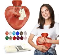 Happy Heaters - Botella de agua caliente, 1 litro, con funda esponjosa, ideal para dolor menstrual, espalda y cuello, naranja, perfecta para mujeres, personas mayores y niños (Reino Unido)