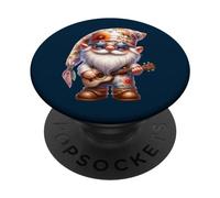 Happy Hippie GNOME with Guitar For Women Men Grandpa Life PopSockets PopGrip Adhesivo