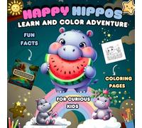 Happy Hippos , Learn and Color Adventure: Fun Facts , Coloring Pages for Curious Kids .