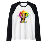 Happy Holi Festival India Colors Elephant Hindu Spring 2025 Camiseta Manga Raglan