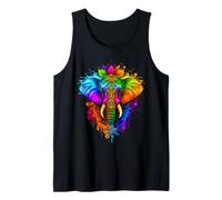 Happy Holi Festival India Colors Elephant Hindu Spring 2025 Camiseta sin Mangas