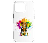 Happy Holi Festival India Colors Elephant Hindu Spring 2025 Carcasa para iPhone 16 Pro