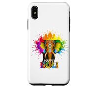 Happy Holi Festival India Colors Elephant Hindu Spring 2025 Carcasa para iPhone XS MAX