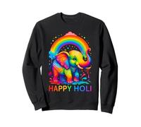Happy Holi Festival India Hind Colors Elefante Hombres Mujeres Sudadera