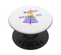¡Happy Holi-Gays! Árbol de Navidad Arco Iris del Orgullo Gay PopSockets PopGrip Adhesivo