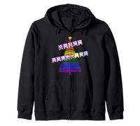¡Happy Holi-Gays! Árbol de Navidad Arco Iris del Orgullo Gay Sudadera con Capucha