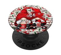 Happy Holidays Gnomes Couple Cute Xmas Pattern For Christmas PopSockets PopGrip Adhesivo
