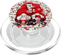 Happy Holidays Gnomes Couple Cute Xmas Pattern For Christmas PopSockets PopGrip para MagSafe