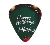 Happy HolidaysGuitar - Juego de 12 púas de 3 grosores con funda para bajo, guitarra eléctrica y mucho más.