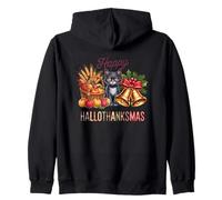 Happy Holthanksmas Cat Campanas Sudadera con Capucha