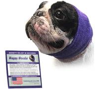 Happy Hoodie - Banda calmante original para perros y gatos, para aliviar la ansiedad, cancelación de ruido para fuegos artificiales, tormentas eléctricas y aseo de mascotas, S, morado