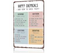Happy Hormones Hack Brain Chemistry Metal Sign 8 X 12 in