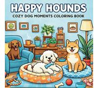 Happy Hounds: Cozy Dog Moments Coloring Book: 41 Unique Illustrations of Dogs in Everyday Life - A Relaxing Coloring Book for Adults and Teens