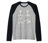 Happy Hour Divertido de cócteles One Two Three Martini Floor Camiseta Manga Raglan