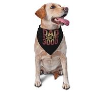 Happy I Love You Dad Spring Dog Bandanas Boy Bulk Puppy Pañuelo Ajustable Triángulo Suave Baberos Accesorios para Perros Pequeños Medianos Grandes Gatos Blanco