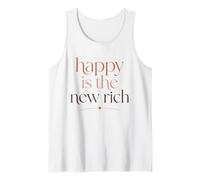 Happy Is The New Rich Wealth Mindset Cita de éxito Camiseta sin Mangas