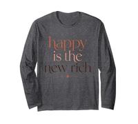Happy Is The New Rich Wealth Mindset Cita de éxito Manga Larga