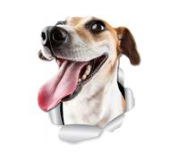 Happy Jack Russell Dog Wall Decals - 2 Pack - Jack Russell Dog Toilet Sticker 3D Dog Car Window and Bumper Sticker