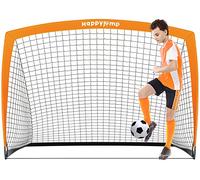 Happy Jump Portería de Fútbol Pop-Up Plegable | 1 o 2 Porterías: 120x91 / 152x110 / 213x152 cm | Opcional con Balón, Bomba y Conos | Portería Portátil para Jardín y Entrenamiento