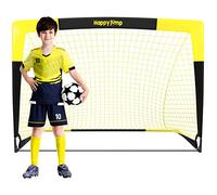 Happy Jump Portería de Fútbol Pop-Up Plegable | 1 o 2 Porterías: 120x91 / 152x110 / 213x152 cm | Opcional con Balón, Bomba y Conos | Portería Portátil para Jardín y Entrenamiento