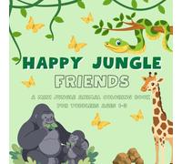 Happy Jungle Friends: A Mini Jungle Animal Coloring Book for Toddlers Ages 1-3 | Cute and Easy Safari Pages for Travel Fun