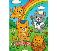 Happy Kitten Coloring Book: Fun and Easy Coloring Pages for Toddlers Ages 2-4