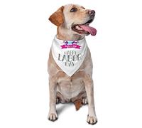 Happy Labor Day Spring Dog Bandanas Boy Bulk Puppy Pañuelo Ajustable Triángulo Suave Baberos Accesorios para Perros Pequeños Medianos Grandes Gatos Blanco