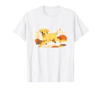 Happy Labrador Dog Illustration for Dogs Lover Camiseta gráfica económica, Hombre, Blanco, M
